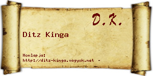 Ditz Kinga névjegykártya
